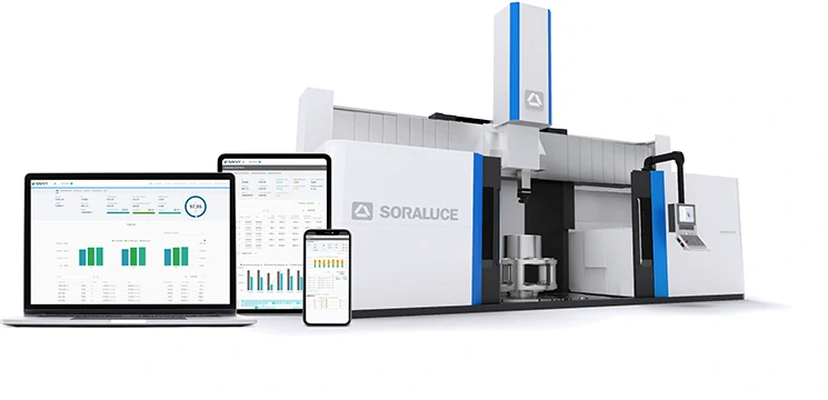 Máquina industrial de soraluce y pantallas del Savvy MEC para talleres y plantas